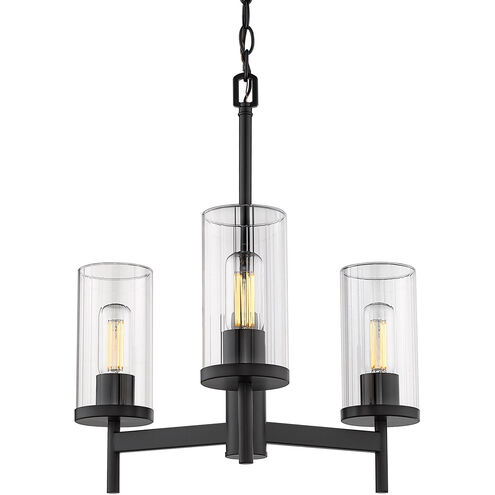 Winslett 3 Light 20 inch Matte Black Chandelier Ceiling Light, Mini