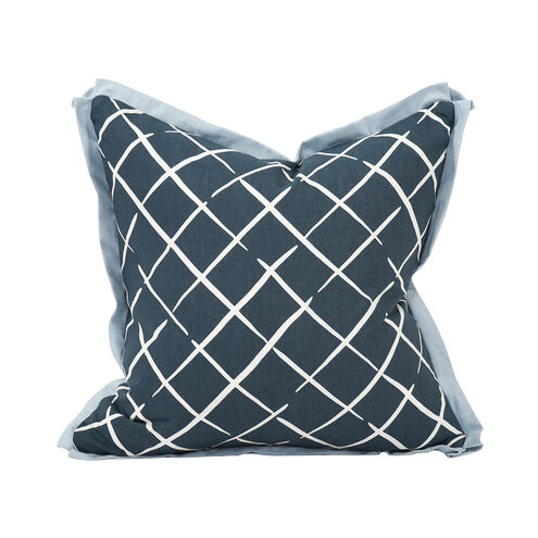 Madcap Cottage 20 inch Cove End Indigo Pillow, with Down Insert