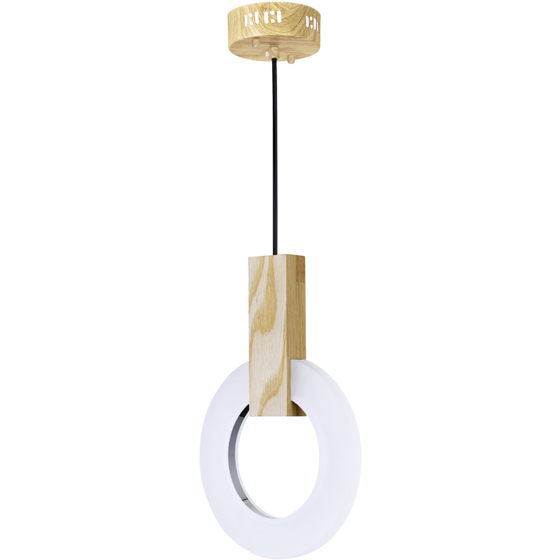 Anello LED 5 inch White Oak Down Mini Pendant Ceiling Light