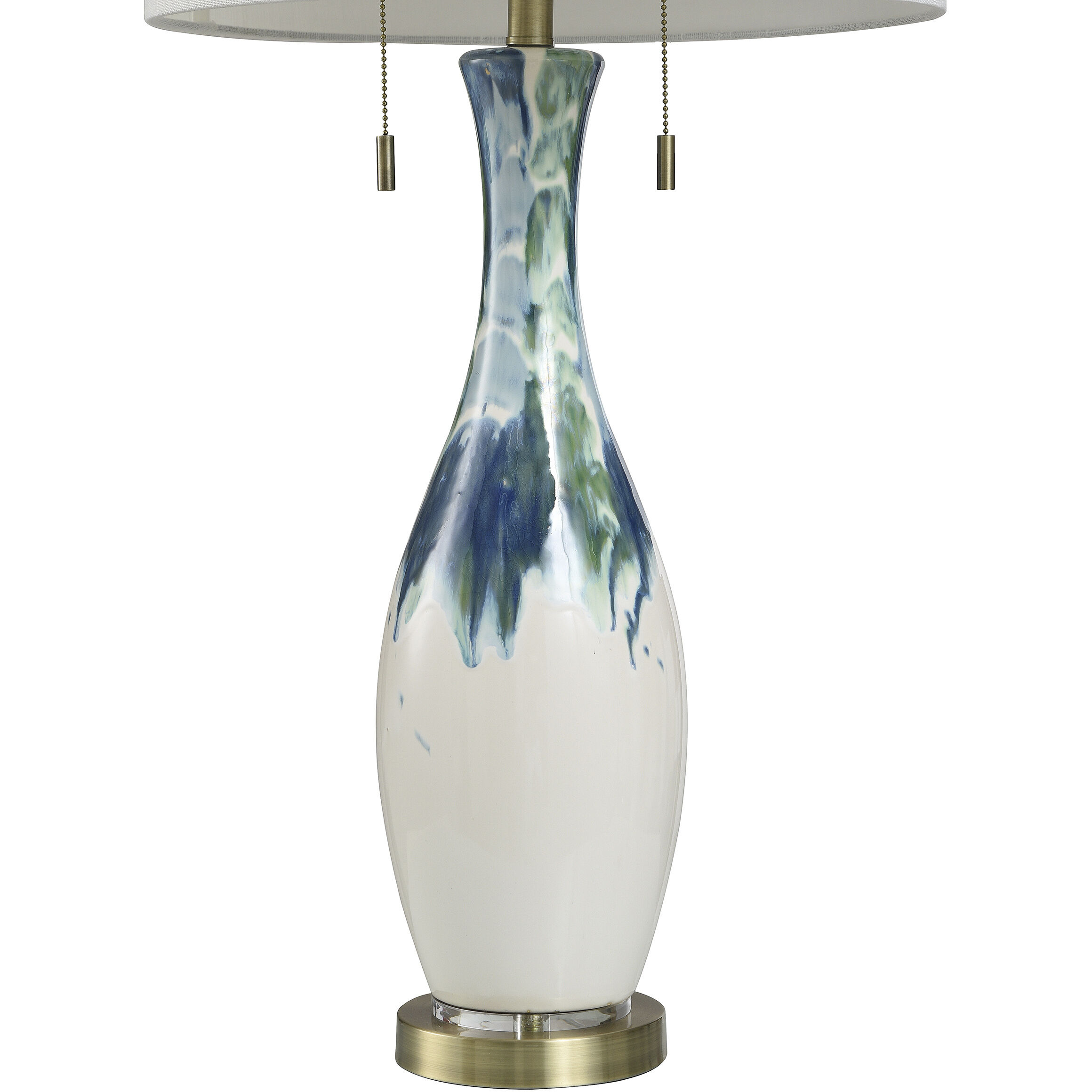 Cameron 35.5 inch 60.00 watt White and Blue and Green Table Lamp Portable Light