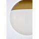 Eclipse 1 Light 8 inch Brass Flush Mount Ceiling Light