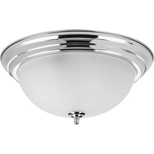 Dome Glass CTC 3 Light 15.25 inch Polished Chrome Flush Mount Ceiling Light in Etched