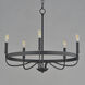 Frankie 5 Light 26 inch Black Single-Tier Chandelier Ceiling Light