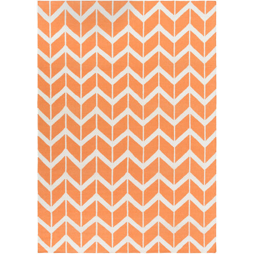 Fallon 132 X 96 inch Bright Orange, Cream Rug