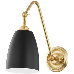 Millwood 1 Light 6 inch Aged Brass / Black Wall Sconce Wall Light
