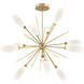 Fiori LED Gilded Brass Chandelier Ceiling Light, Starburst