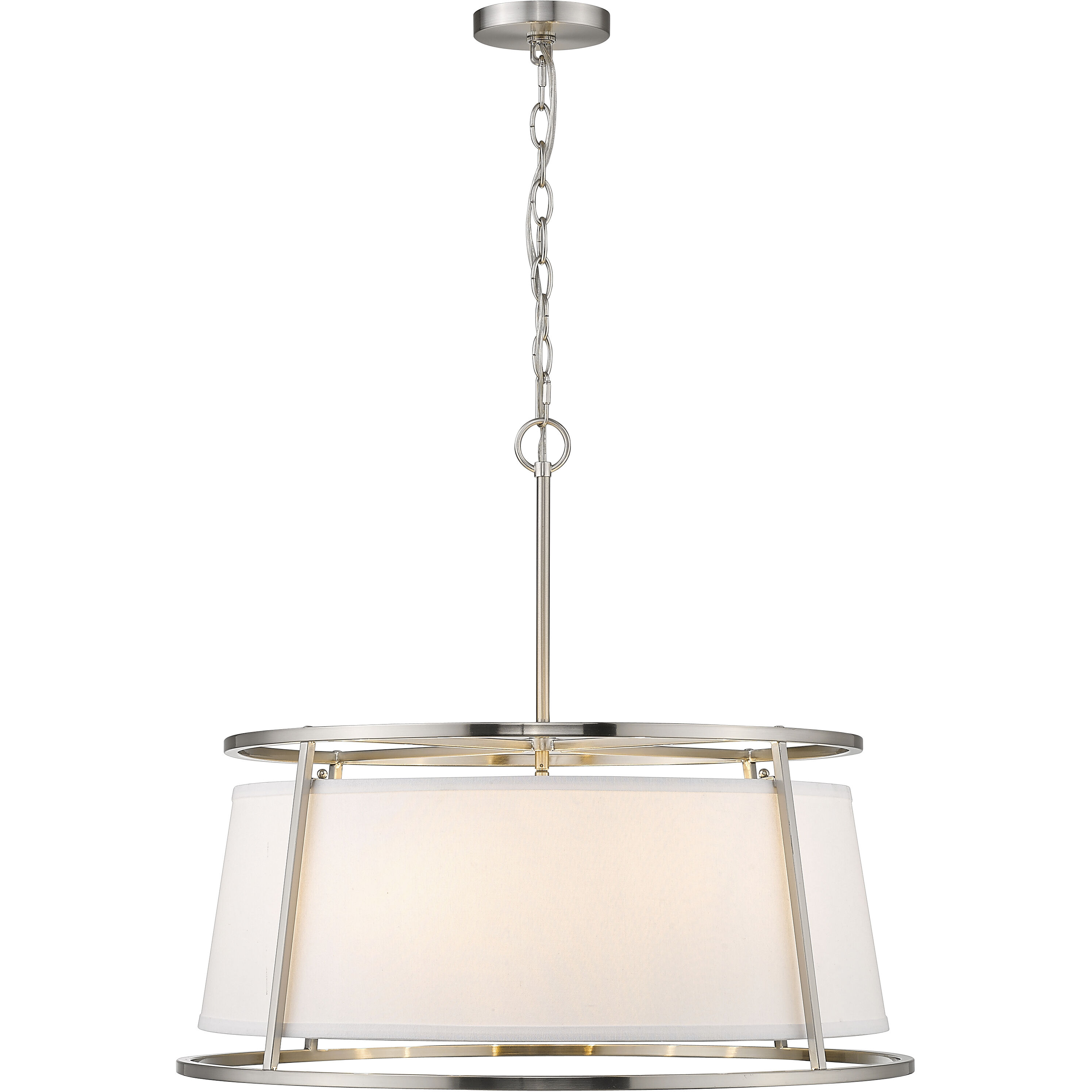 Lenyx 6 Light 26 inch Brushed Nickel Chandelier Ceiling Light