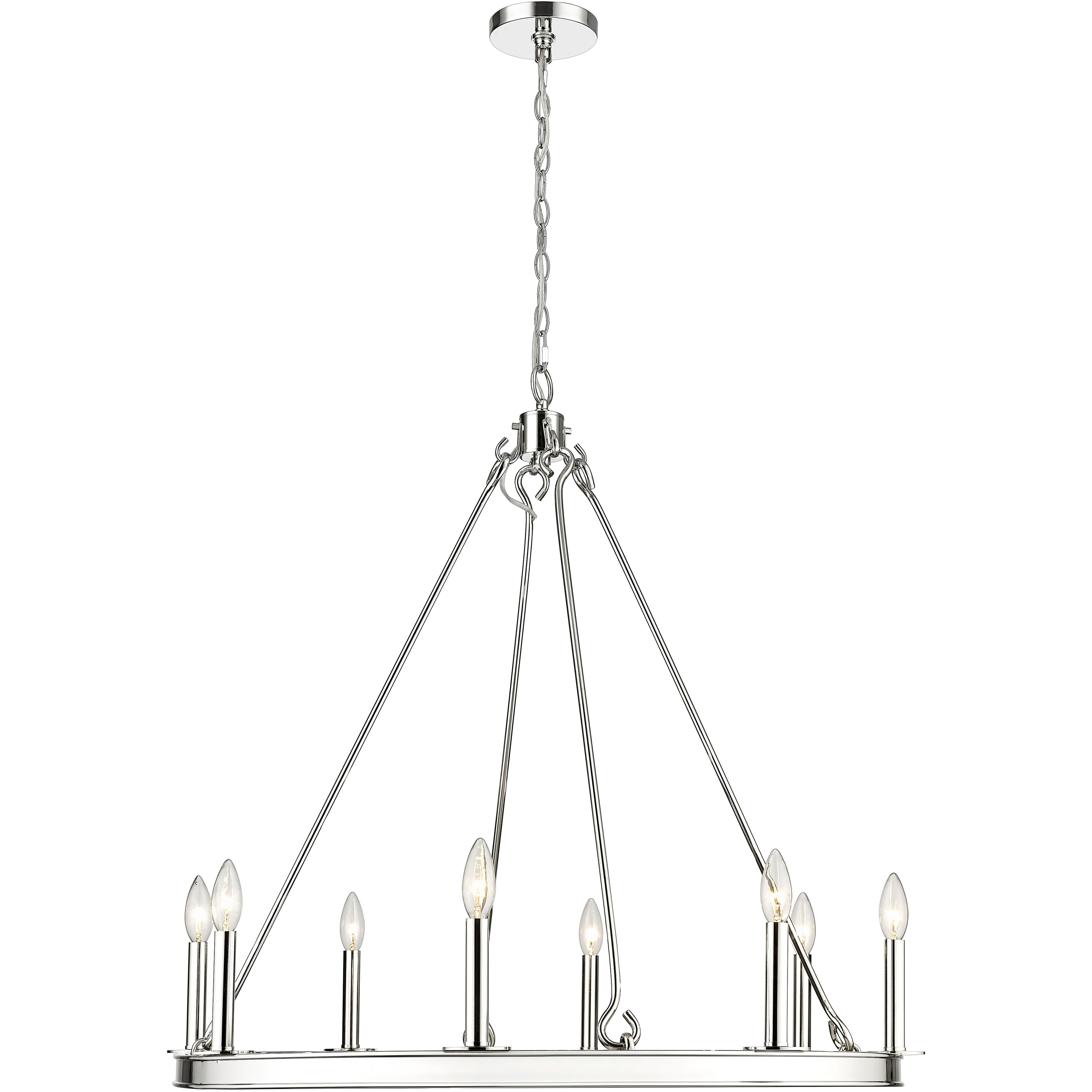 Barclay 8 Light 33 inch Polished Nickel Chandelier Ceiling Light
