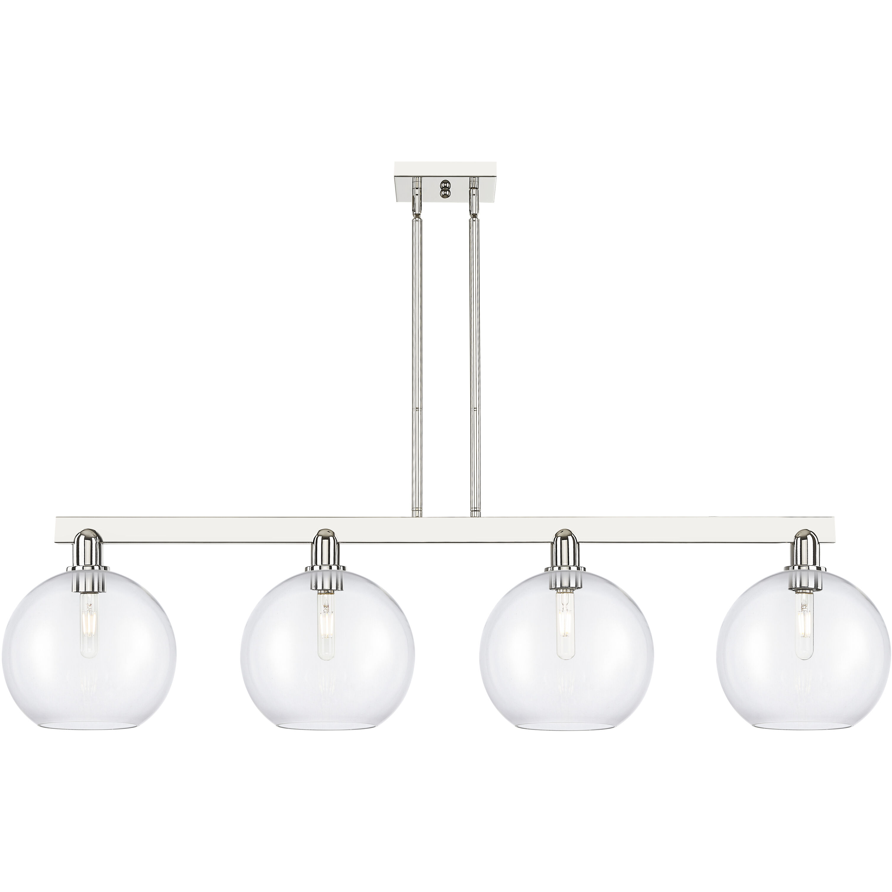 Arcadia Athens Island Light Ceiling Light in Polished Chrome, Clear