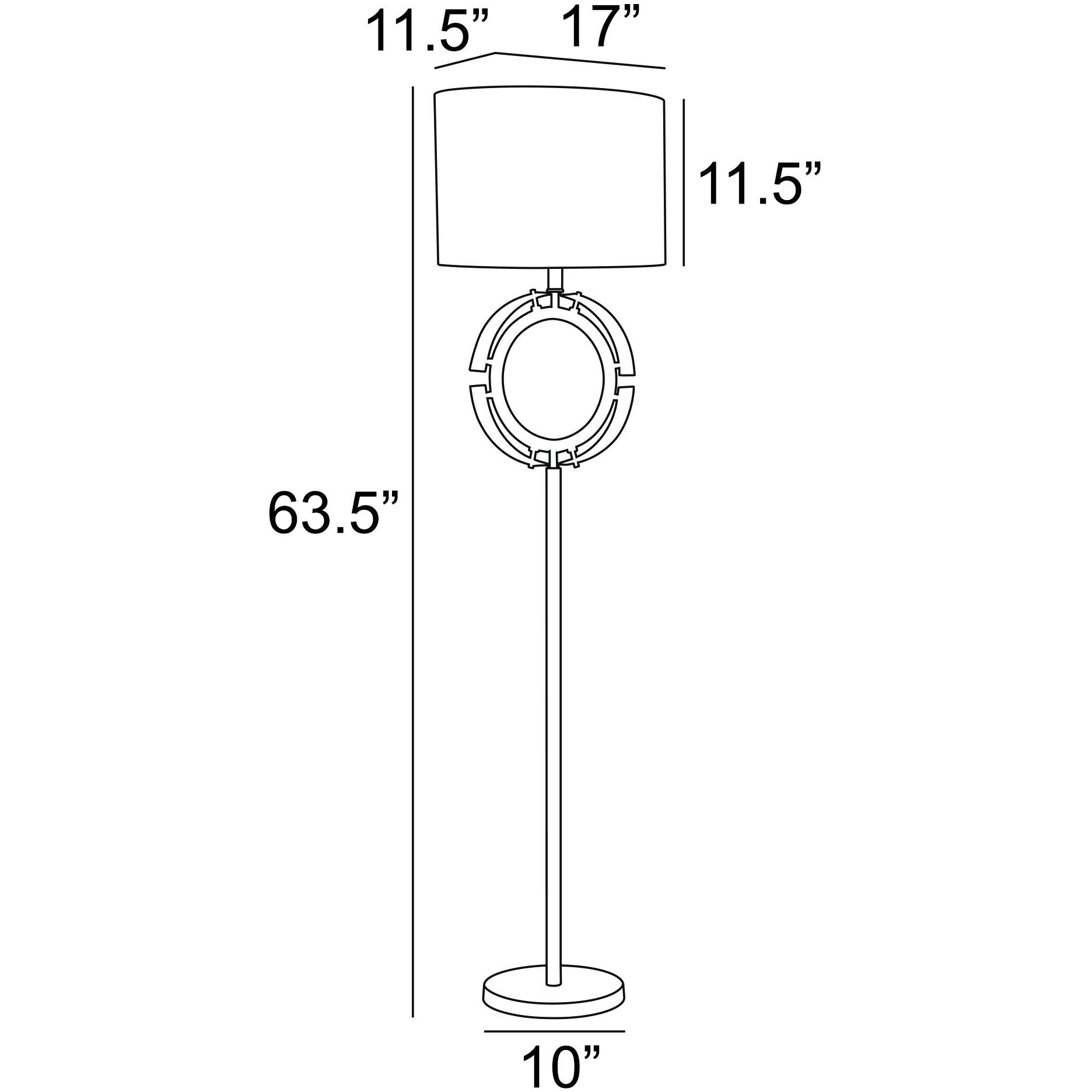 Ordell 63.5 inch 100.00 watt Gold Floor Lamp Portable Light