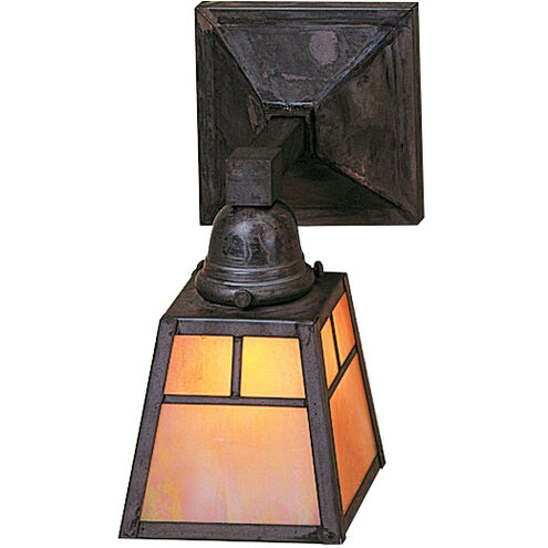 A-line 1 Light 5 inch Mission Brown Wall Mount Wall Light in Gold White Iridescent, T-Bar Overlay