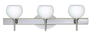 Palla 5 3 Light 23 inch Chrome Vanity Lighting Wall Light in Halogen, Opal Matte Glass