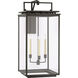 Chapman & Myers Cheshire 3 Light 36.5 inch Aged Iron Outdoor Bracketed Wall Lantern, Grande