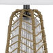 Hanko 31 inch 100.00 watt Burlap and Charcoal Black Table Lamp Portable Light, Lantern Style