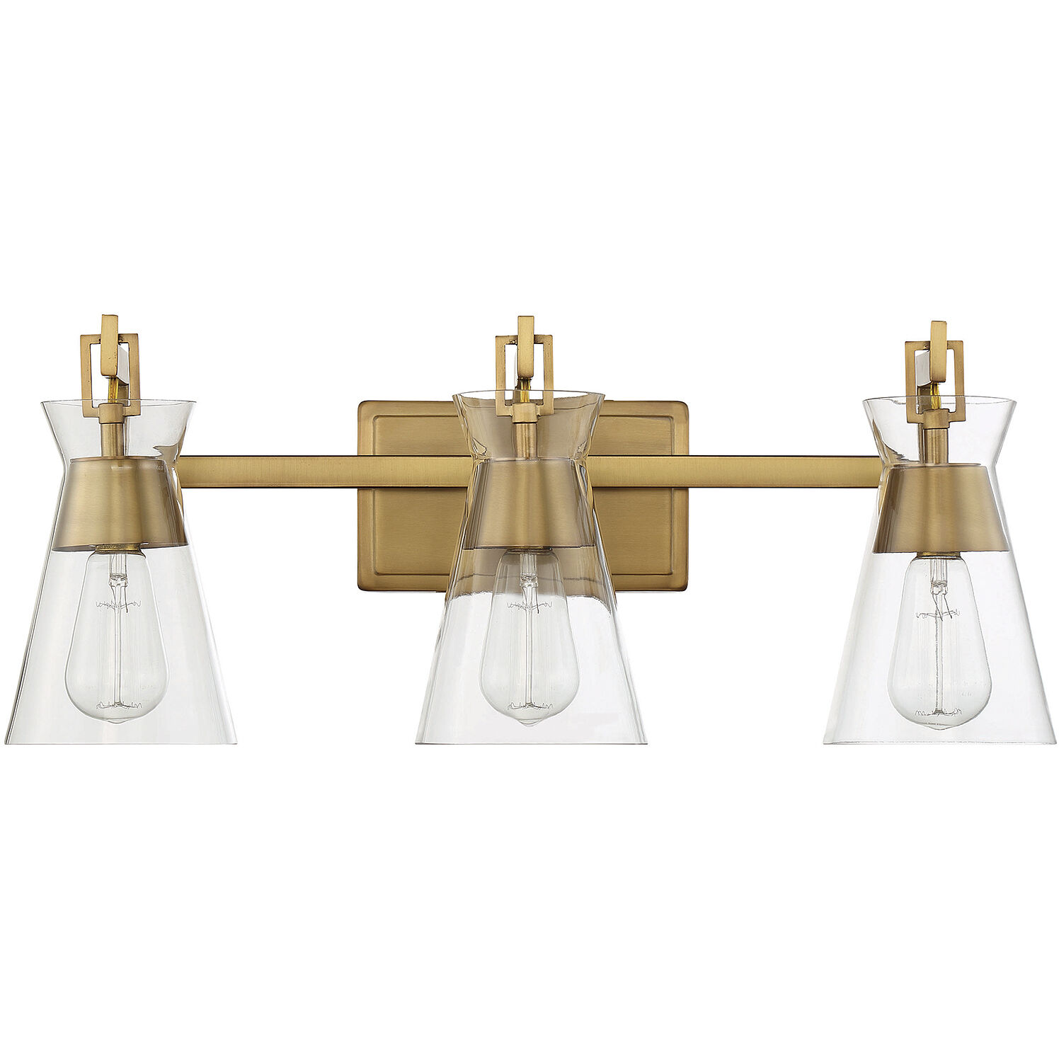 Lakewood 3 Light 24 inch Warm Brass Bathroom Vanity Light Wall Light, Essentials