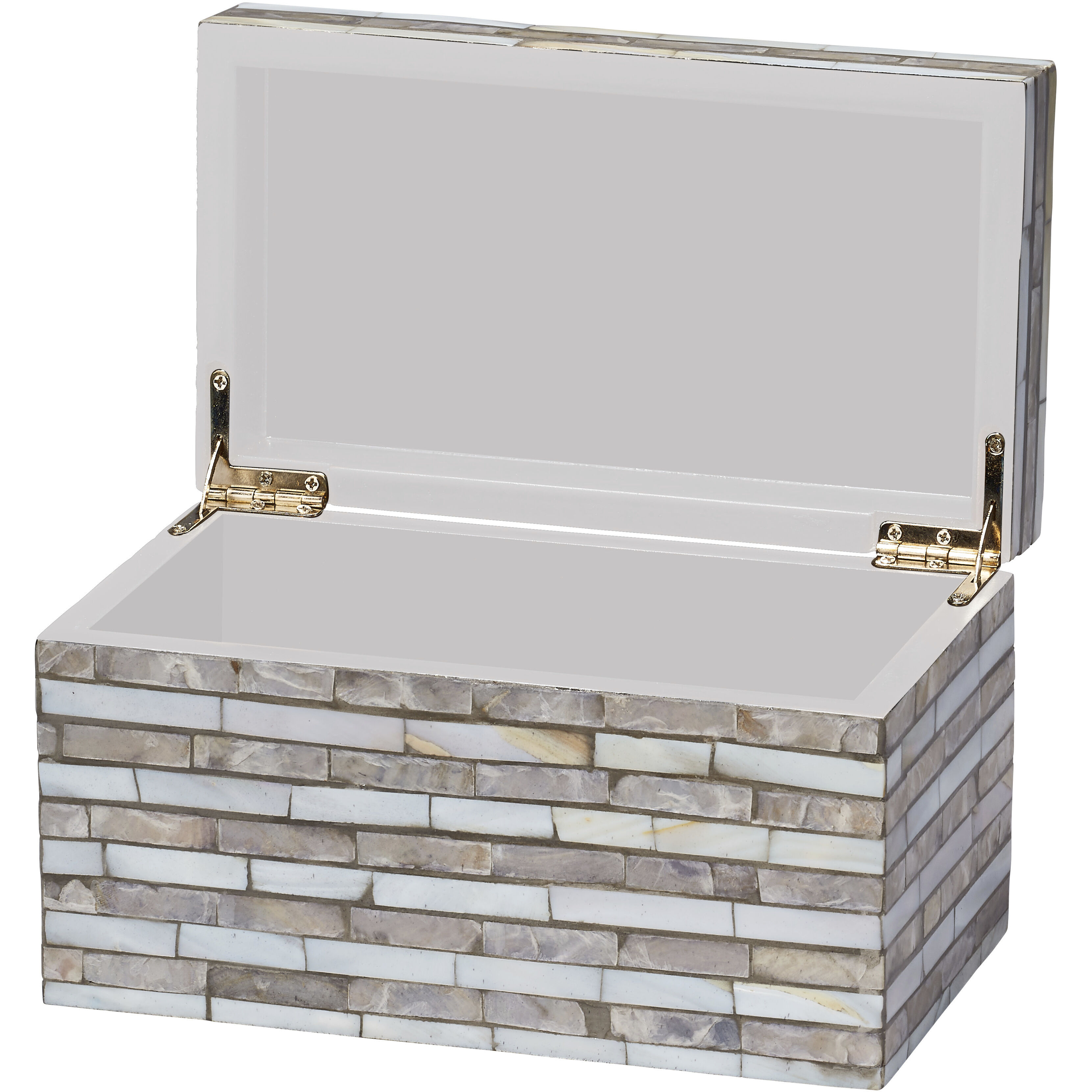 Roosevelt 8 inch Mixed Grey and White Mother of Pearl Box in Small, Small