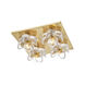 Shea 4 Light 11 inch Aged Brass Flush Mount Ceiling Light 