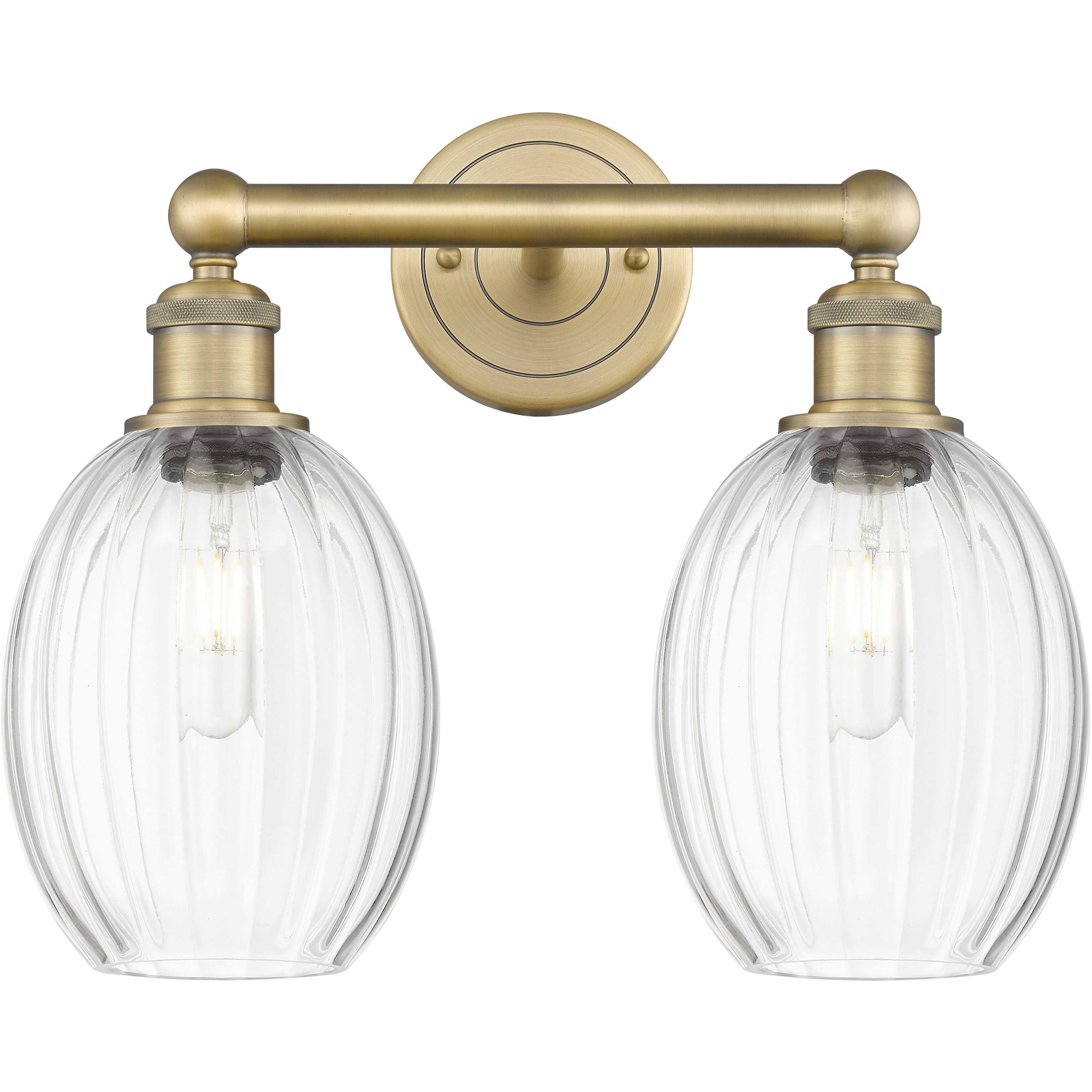 Edison Preston 2 Light 15.25 inch Brushed Brass Bath Vanity Light Wall Light in Clear