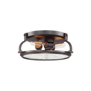 Eaton 3 Light 16 inch Satin Copper Bronze Flushmount Ceiling Light