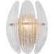 Marclaire 1 Light 9.25 inch Legacy Brass Wall Sconce Wall Light in Clear Textured Handmade Glass