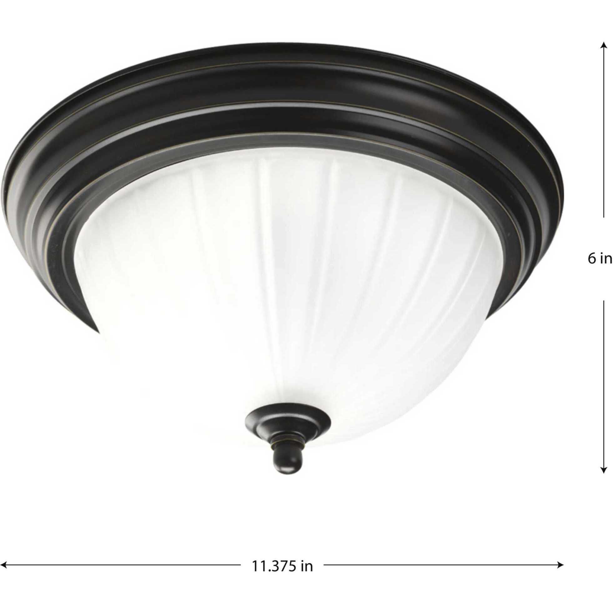 Melon 1 Light 11.38 inch Antique Bronze Flush Mount Ceiling Light