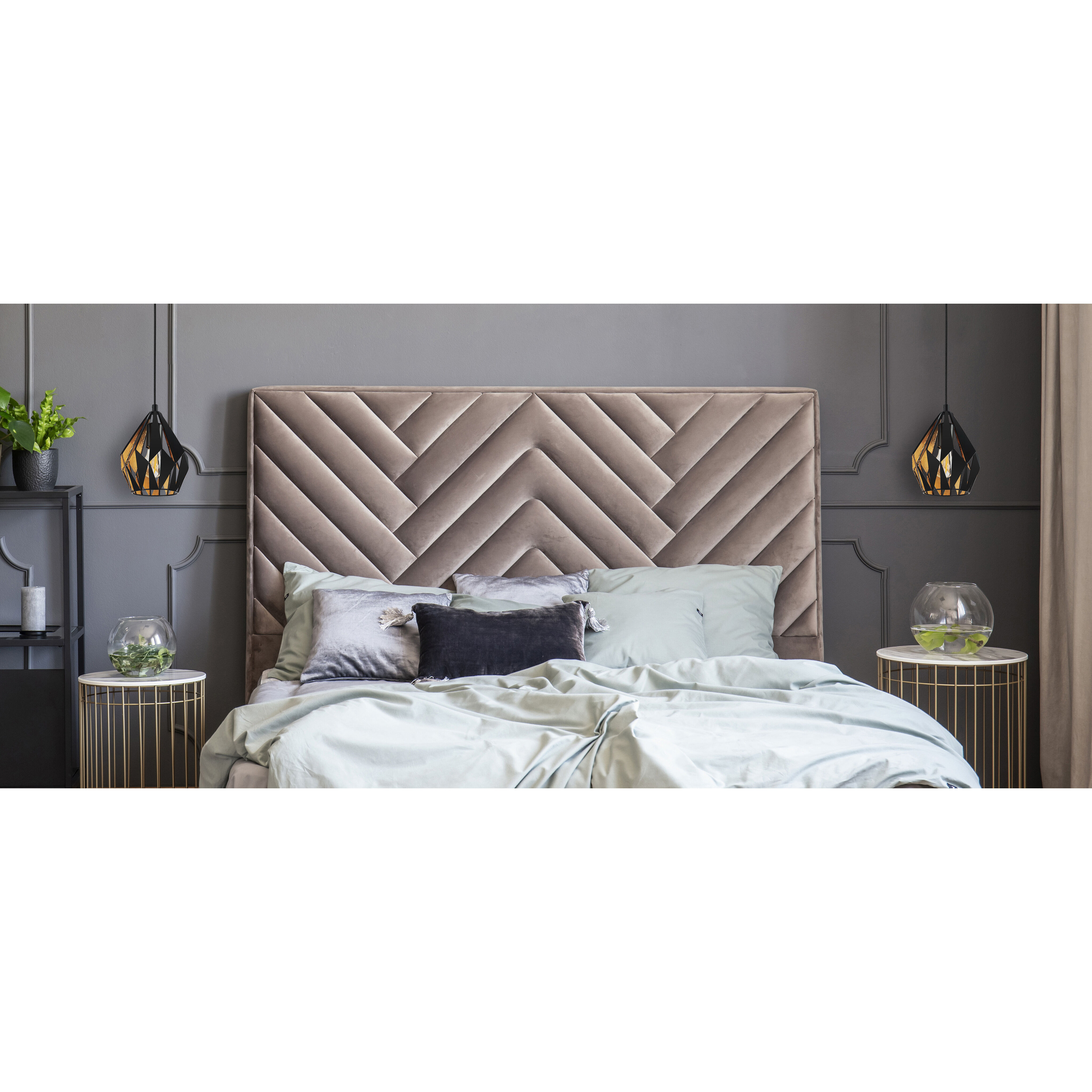 Carlton 1 Light 7.2 inch Matte Black and Gold Leaf Pendant Ceiling Light