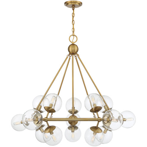 Orion 15 Light 45 inch Warm Brass Chandelier Ceiling Light