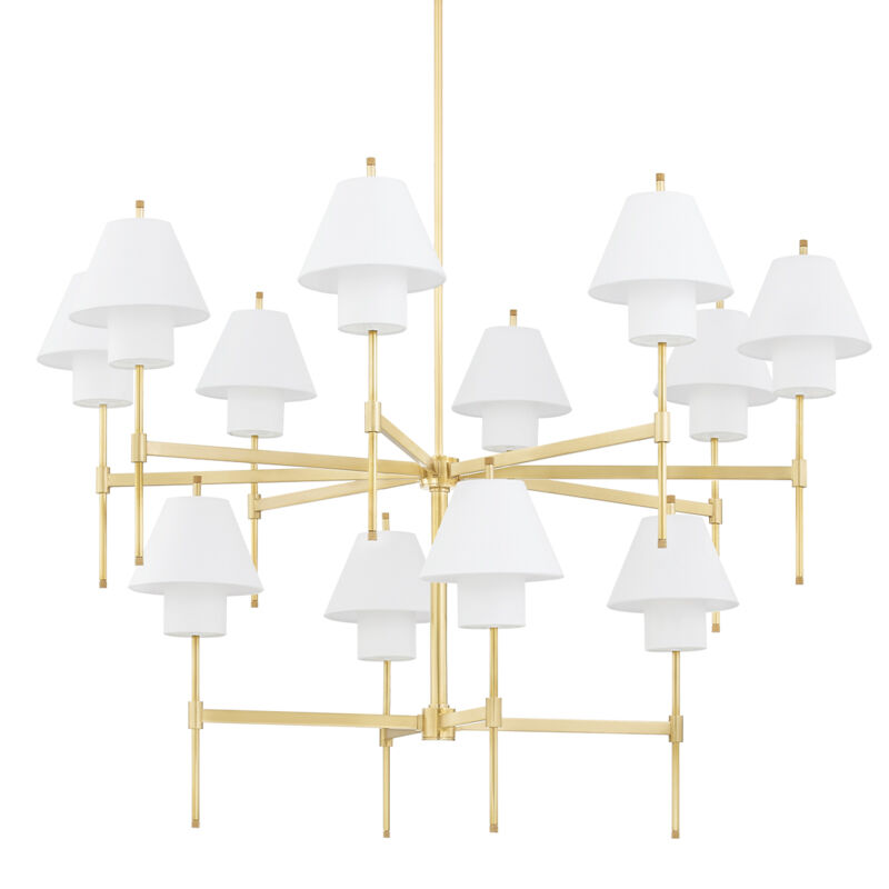 Glenmoore 12 Light 48.5 inch Aged Brass Chandelier Ceiling Light