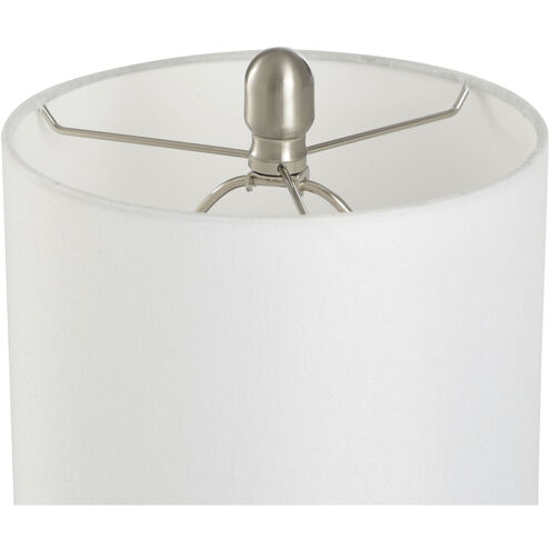 Glass 18.5 inch 40 watt Lilac and Brushed Steel and White Table Lamp Portable Light
