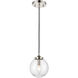 Altoona 1 Light 6 inch Matte Black with Polished Nickel and Clear Mini Pendant Ceiling Light