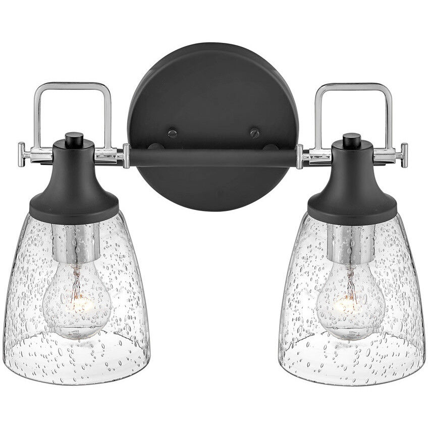 Easton 2 Light 14.5 inch Black with Chrome Vanity Light Wall Light in Black/Chrome