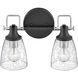 Easton 2 Light 14.5 inch Black with Chrome Vanity Light Wall Light in Black/Chrome