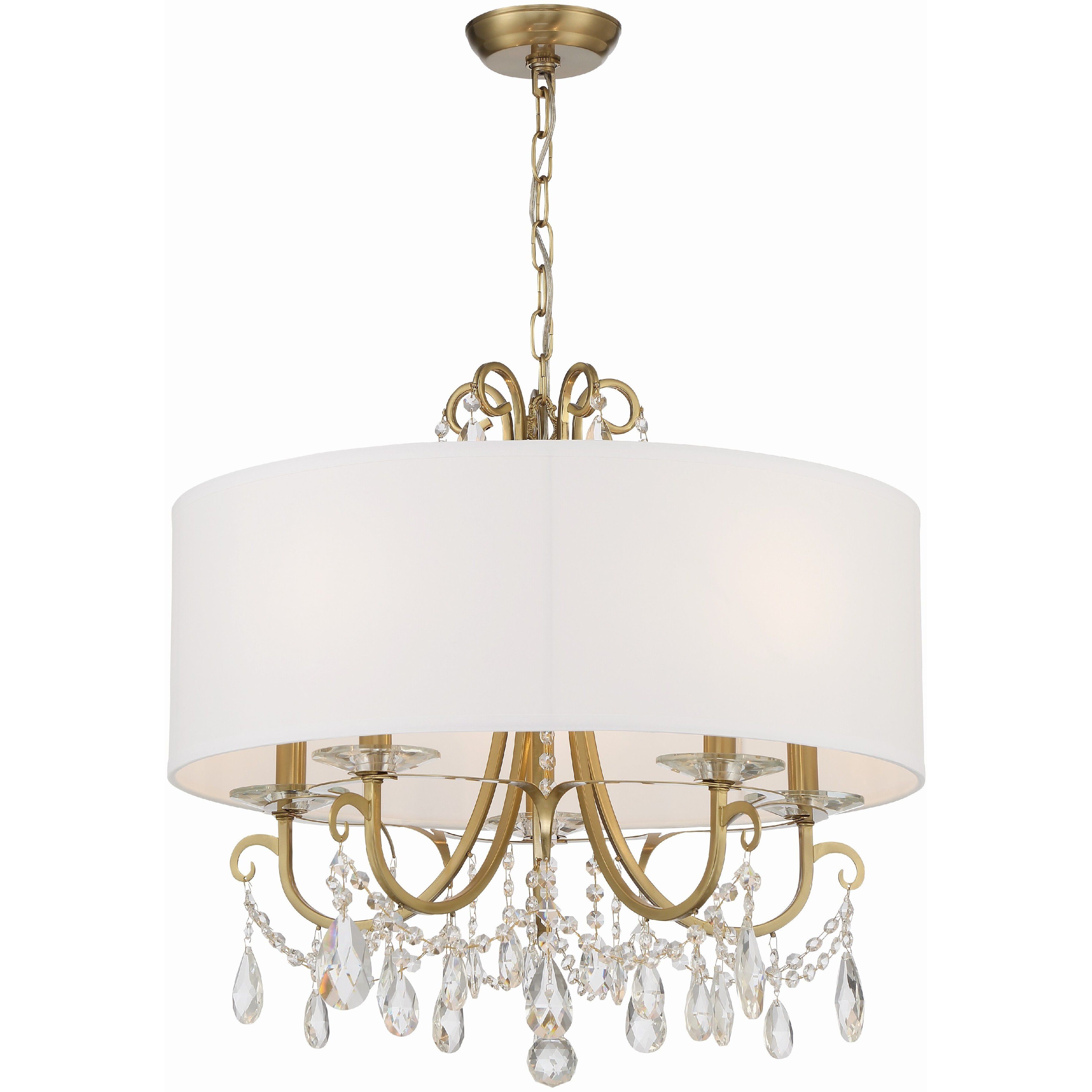 Othello 5 Light 24 inch Vibrant Gold Chandelier Ceiling Light in Clear Hand Cut