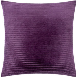 Cotton Velvet Stripes 20 X 20 inch Plum Accent Pillow