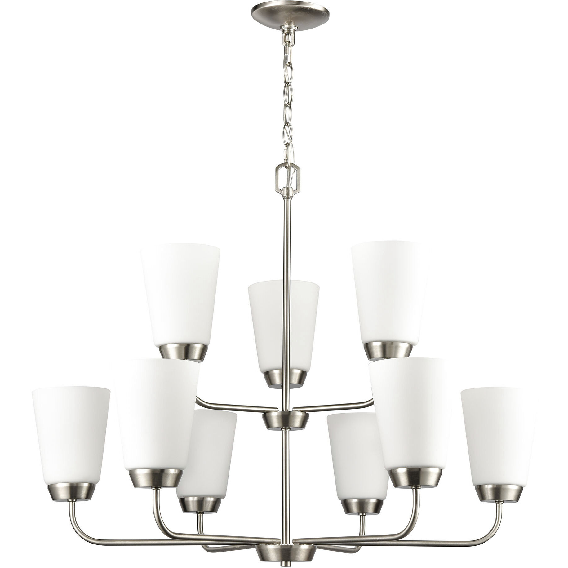 Winslow 9 Light 30 inch Brushed Nickel Chandelier Ceiling Light