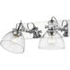 Yep Hines Vanity Wall Light in Chrome, Seeded Glass