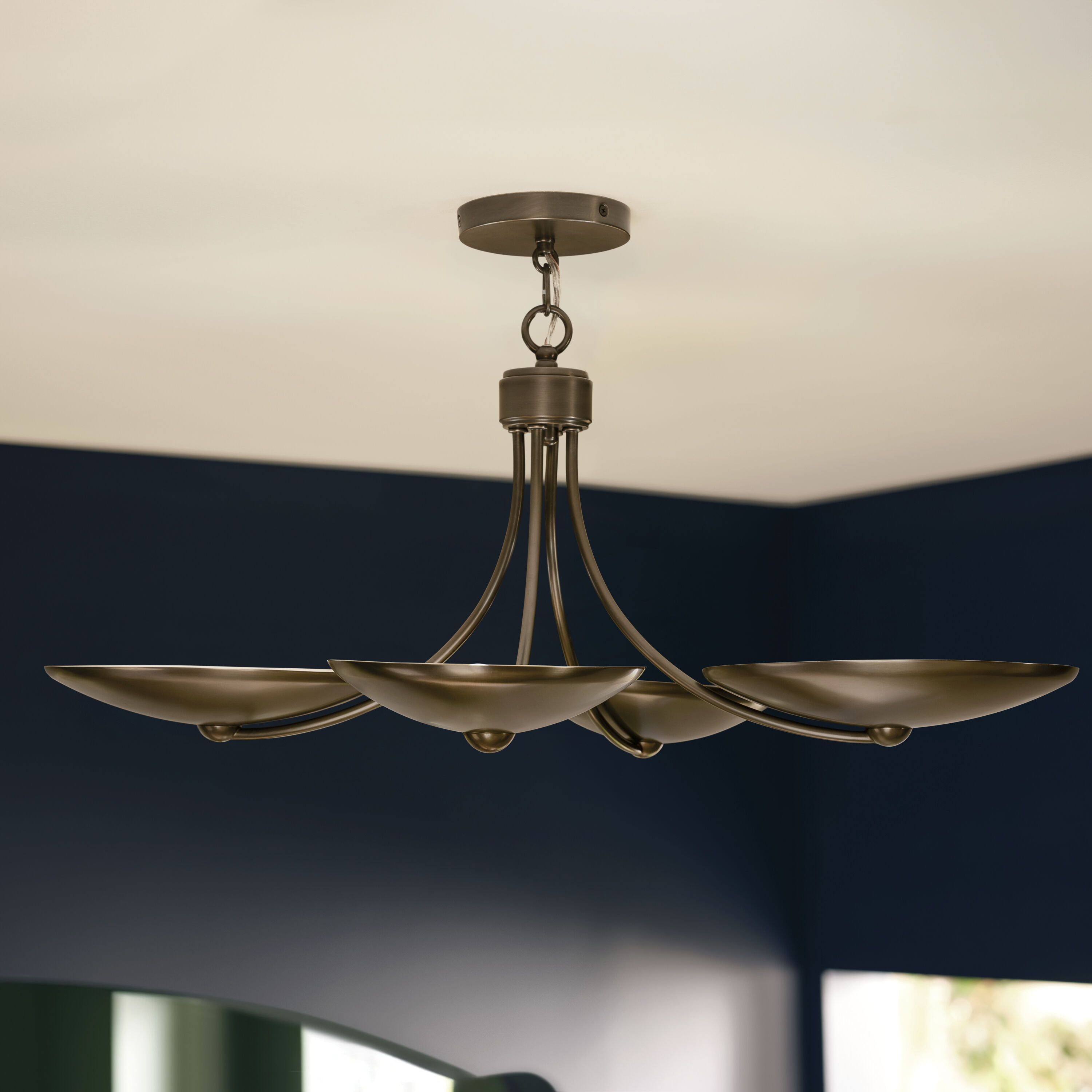 Palmela 4 Light Lacquered Bronze Convertible Chandelier Ceiling Light