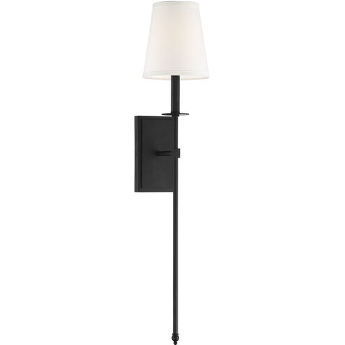 Monroe 1 Light 6.75 inch Matte Black Wall Sconce Wall Light, Essentials