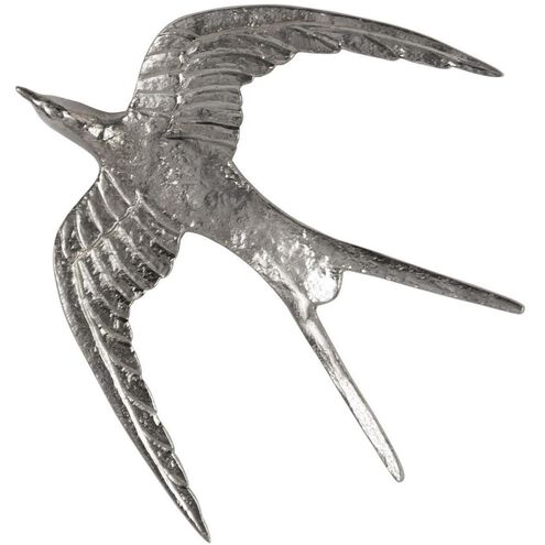 Set of Three Nickel Birds in Flight Polished Nickel Accent Wall Decor
