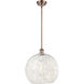 Ballston White Mouchette 1 Light 13.75 inch Antique Copper Stem Hung Pendant Ceiling Light