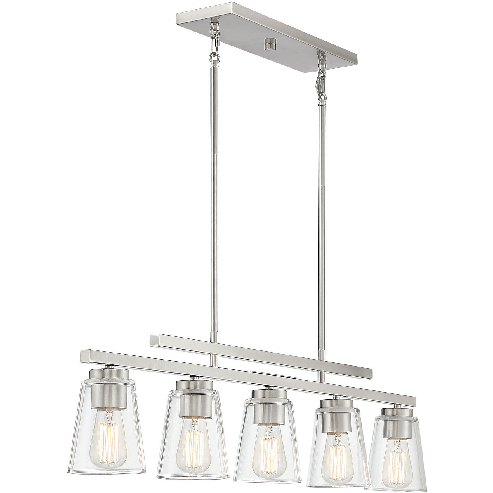 Calhoun 5 Light 40 inch Satin Nickel Linear Chandelier Ceiling Light, Essentials