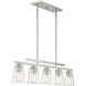 Calhoun 5 Light 40 inch Satin Nickel Linear Chandelier Ceiling Light, Essentials