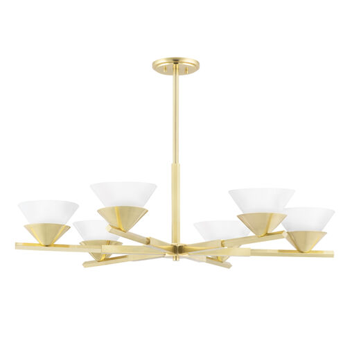 Stillwell 6 Light 38 inch Aged Brass Chandelier Ceiling Light