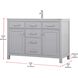 Lewis 48 X 22 X 34 inch Grey Vanity Sink Set