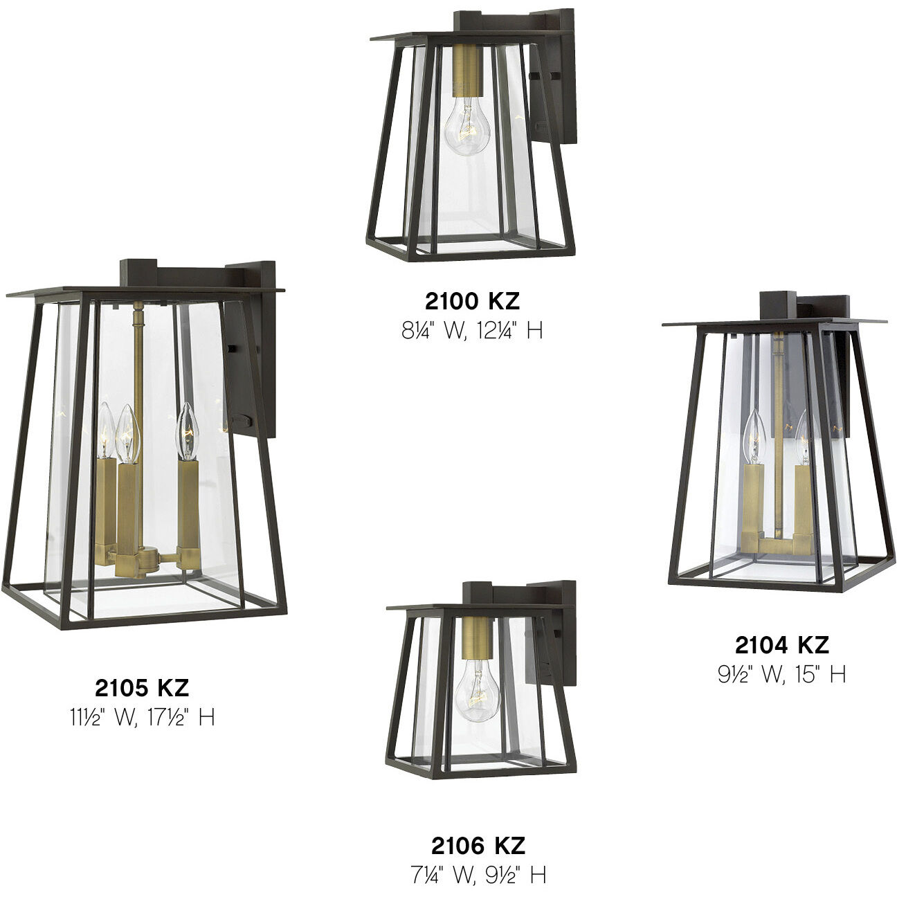 Walker Outdoor Wall Mount Lantern in Buckeye Bronze, Non-LED, Medium