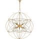 Zenda 10 Light 34 inch Contemporary Gold Leaf/Contemporary Silver Leaf Chandelier Ceiling Light