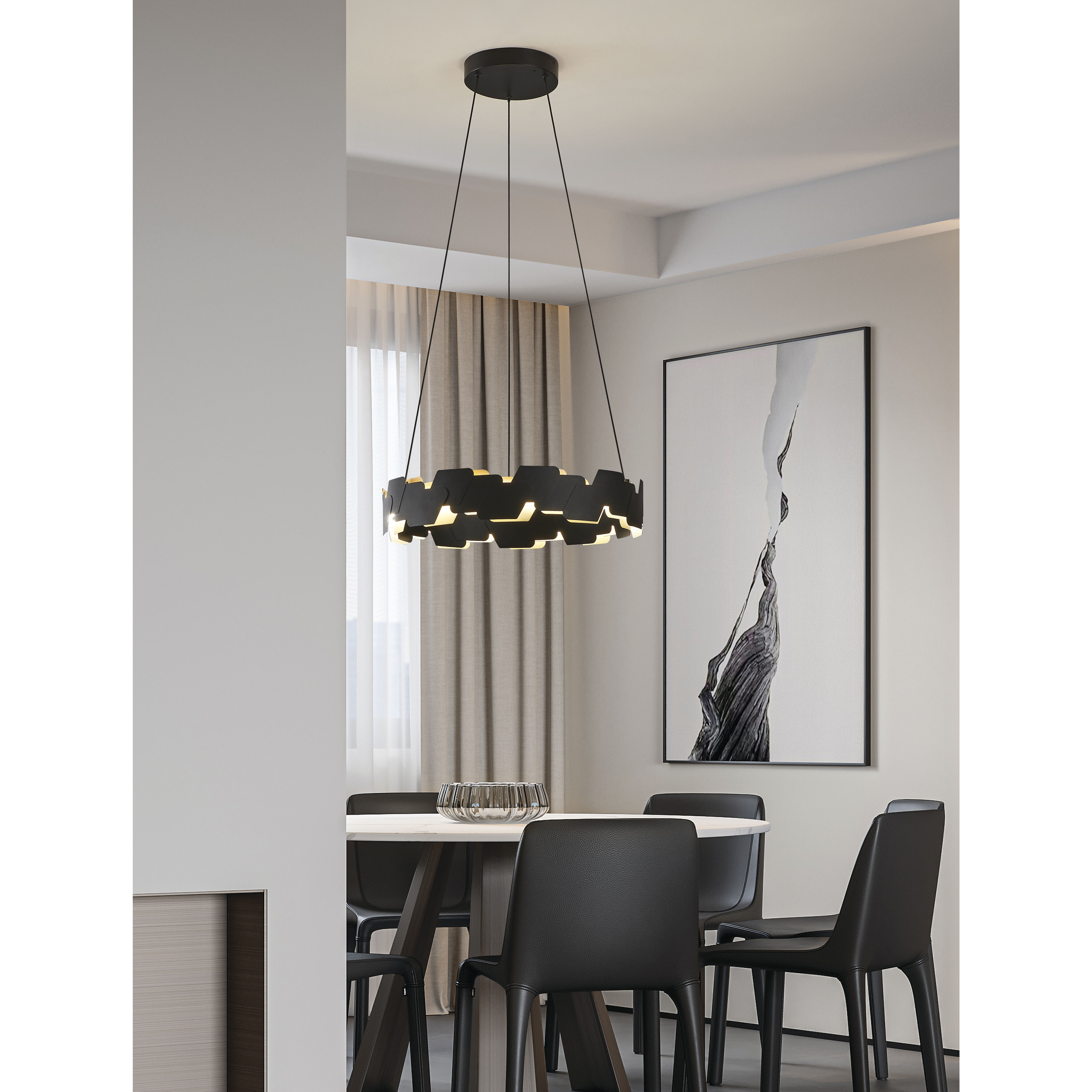 Altagracia LED 24.17 inch Black and Gold Pendant Ceiling Light