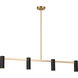 Zentro 4 Light 48 inch Satin Brass Linear Chandelier Ceiling Light in Incandescent