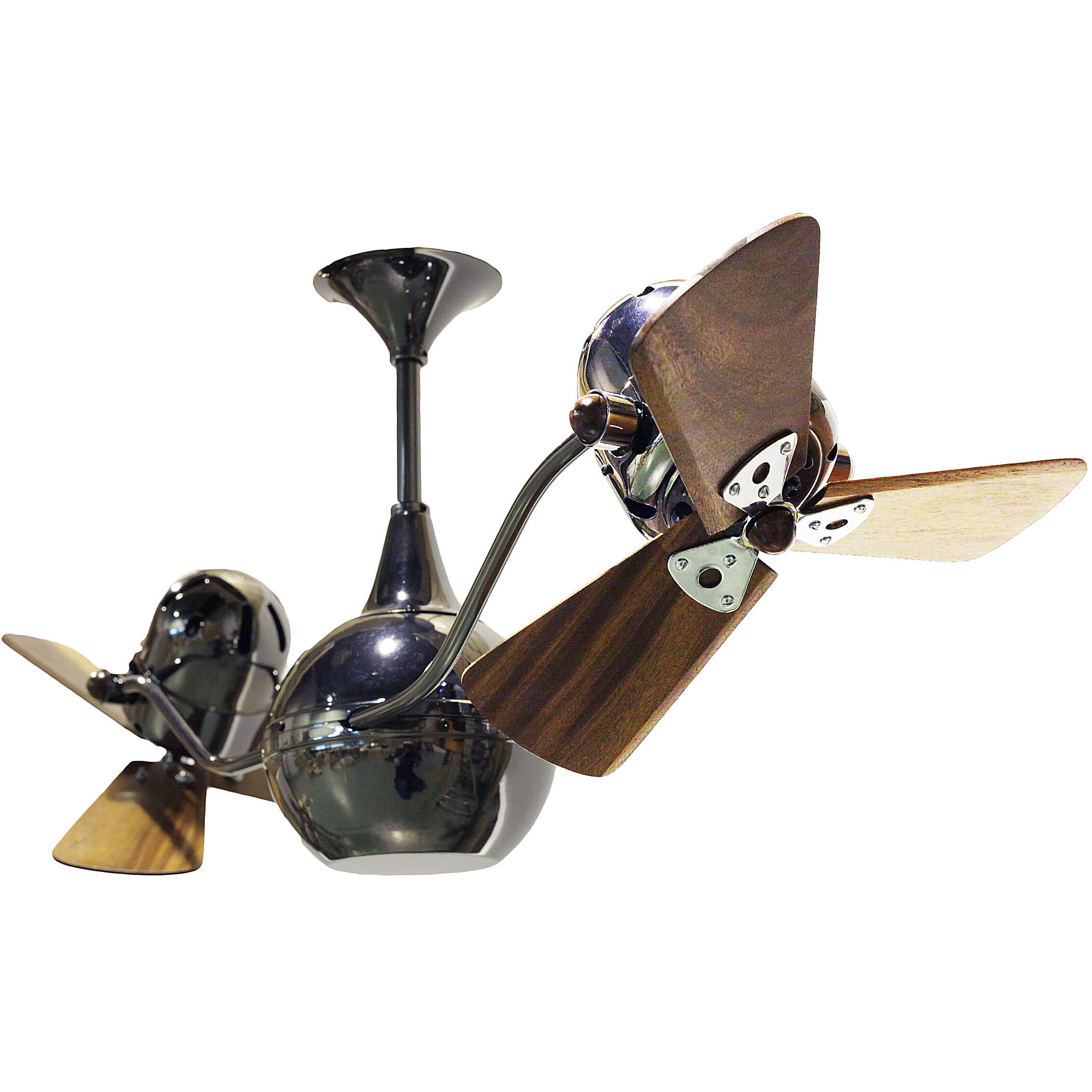 Matthews-Gerbar Vent-Bettina 16 inch Black Nickel with Solid Mahogany Wood Blades Rotational Ceiling Fan