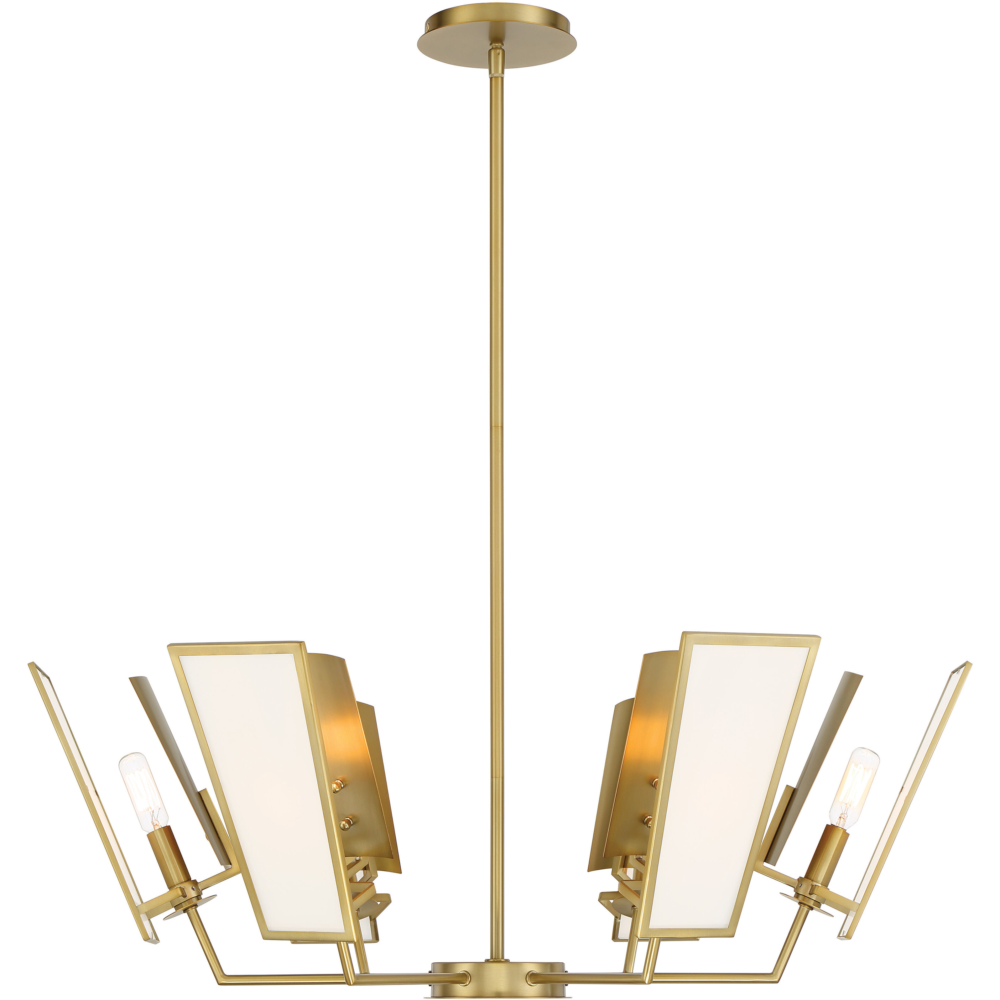 Ricochet 6 Light 32 inch Soft Brass Chandelier Ceiling Light